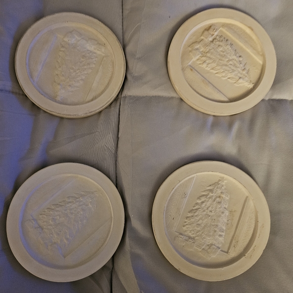 Four Ready to Paint Christmas Tree Coasters - Picture 1 of 3
